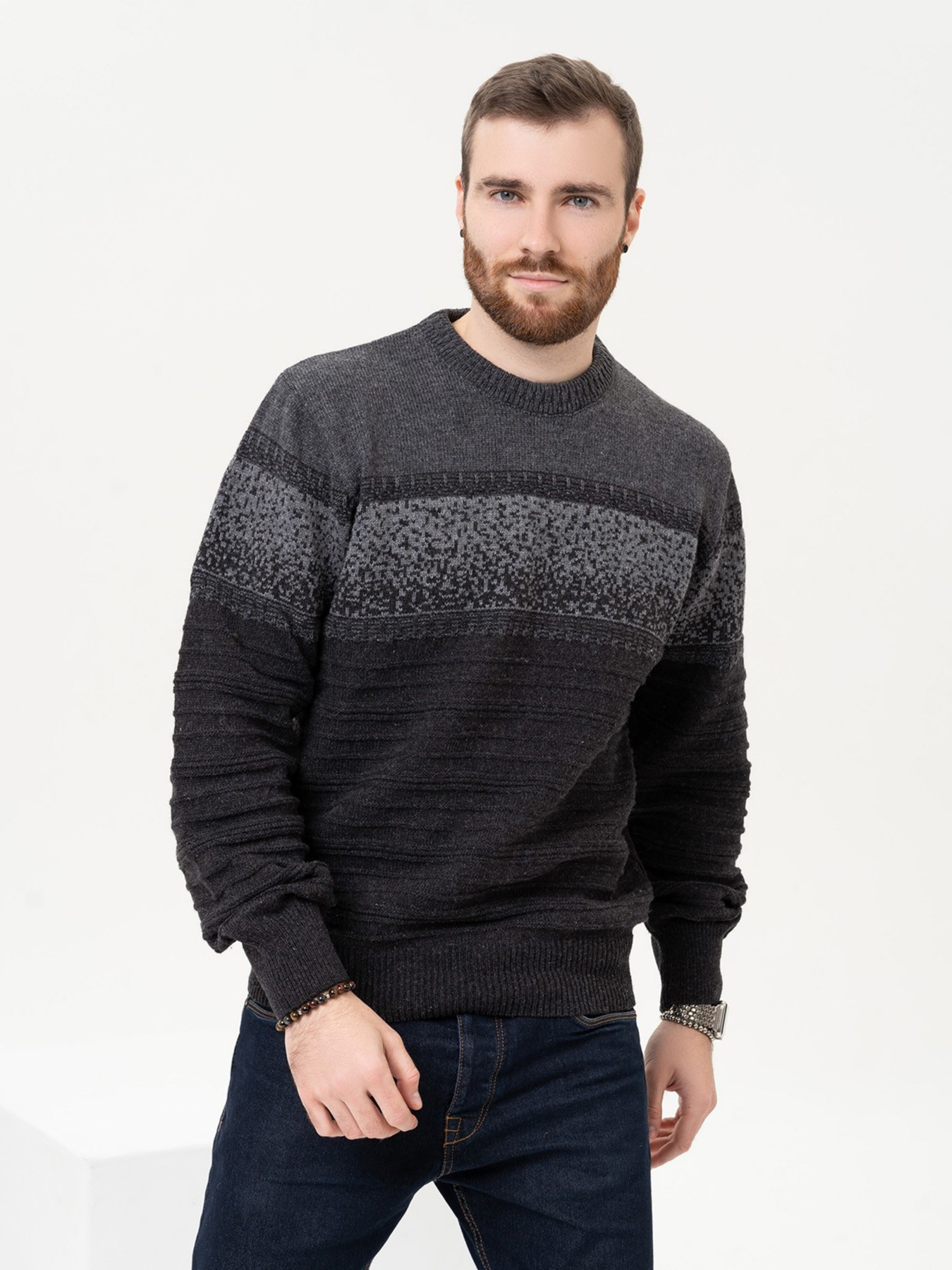 Джемпер ISSA Plus модель GN4-93_darkgray Фото