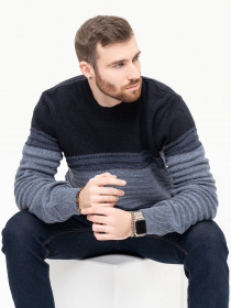 Джемпер ISSA Plus модель GN4-94_darkblue Фото