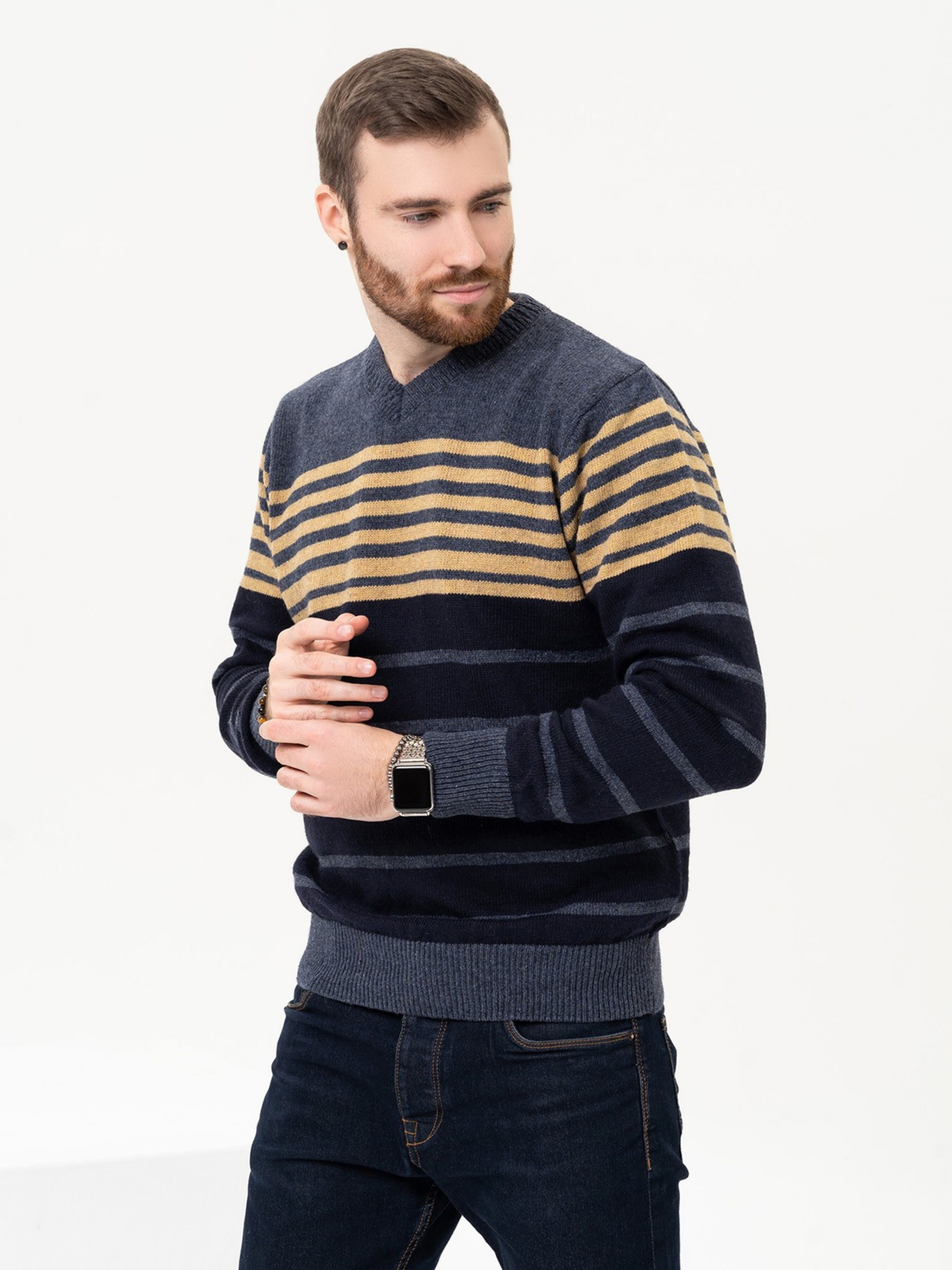 Джемпер ISSA Plus модель GN4-95_blue Джемпер ISSA Plus модель GN4-95_blue Фото