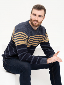 Джемпер ISSA Plus модель GN4-95_blue Джемпер ISSA Plus модель GN4-95_blue Фото