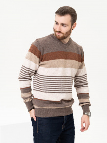 Джемпер ISSA Plus модель GN4-96_brown Джемпер ISSA Plus модель GN4-96_brown Фото