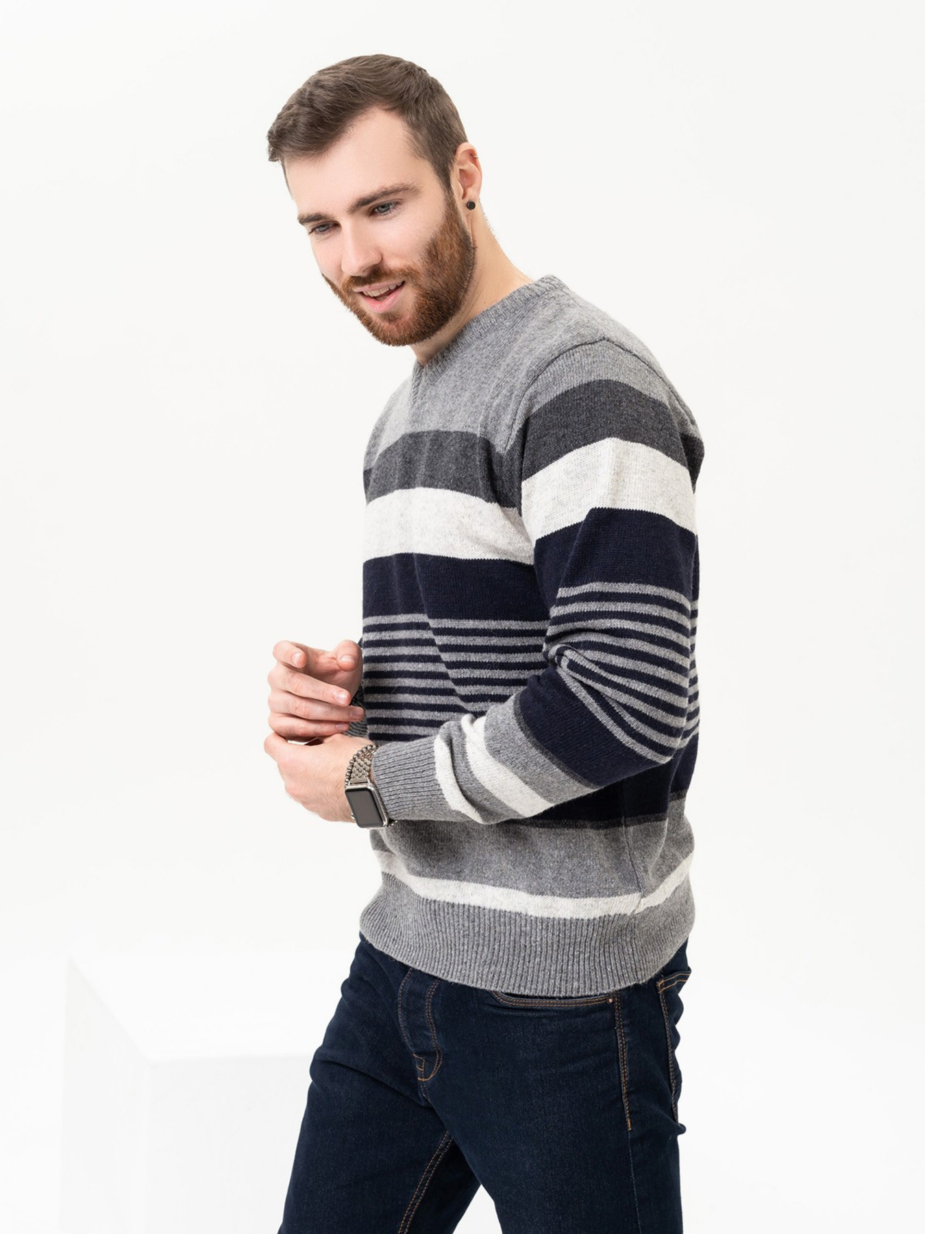 Джемпер ISSA Plus модель GN4-96_grey Джемпер ISSA Plus модель GN4-96_grey Фото