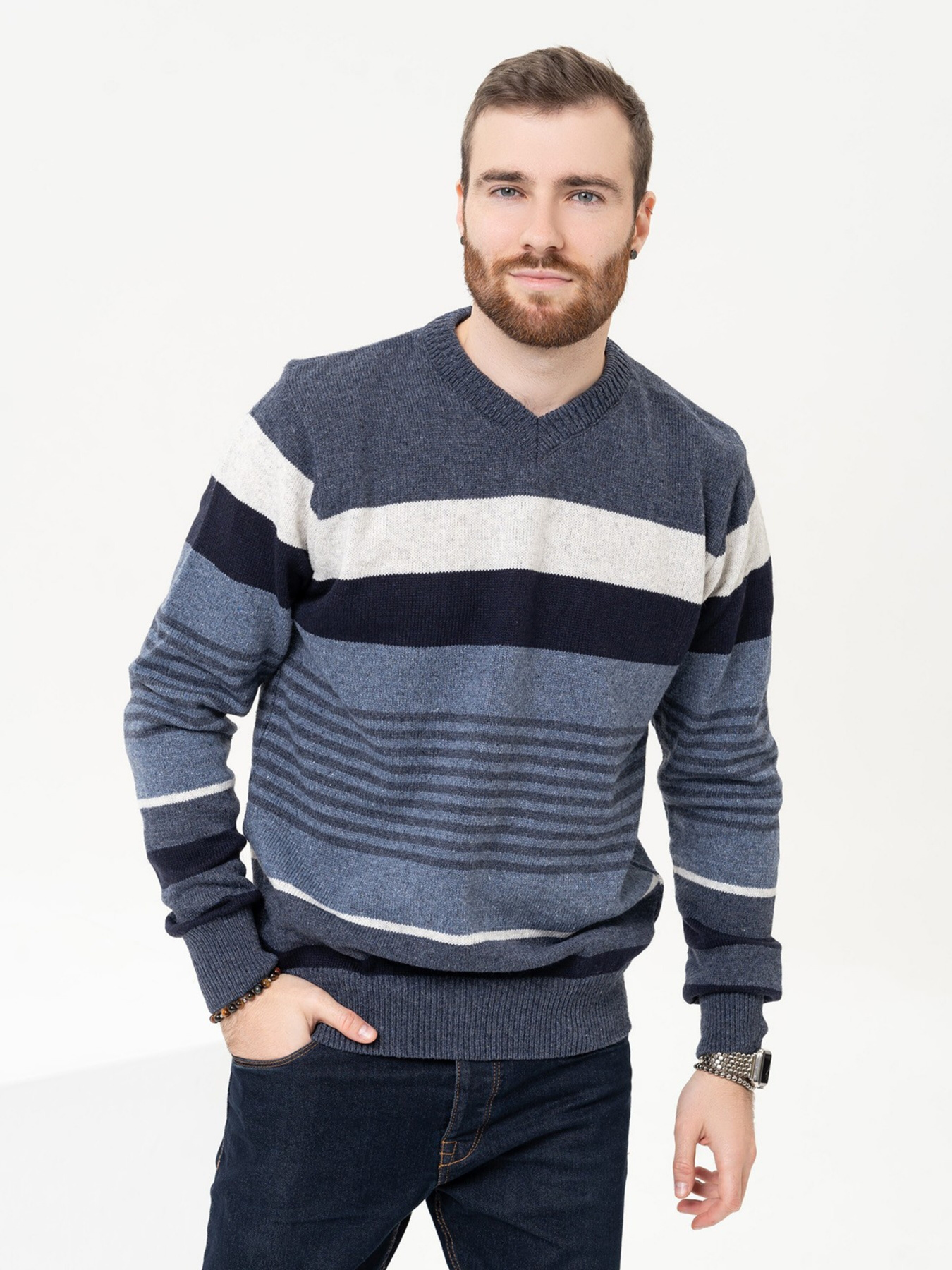 Джемпер ISSA Plus модель GN4-96_blue Джемпер ISSA Plus модель GN4-96_blue Фото