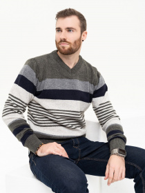 Джемпер ISSA Plus модель GN4-96_khaki Фото