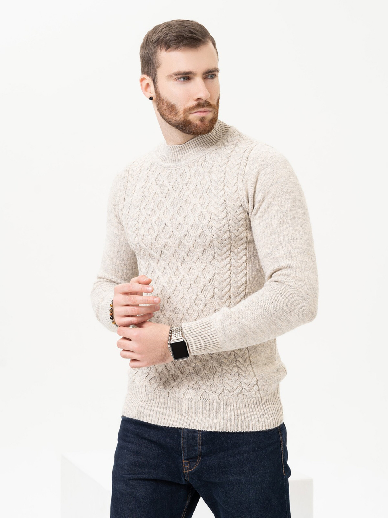 Джемпер ISSA Plus модель GN4-97_beige Джемпер ISSA Plus модель GN4-97_beige Фото