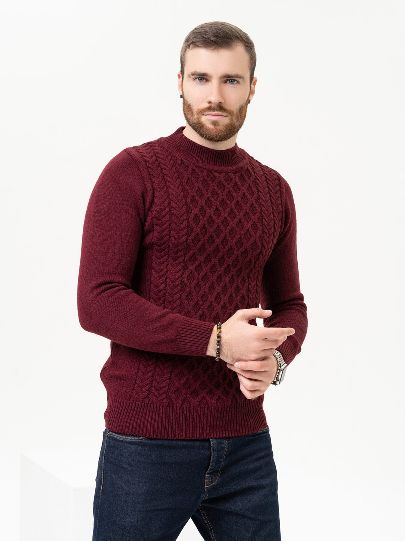 Джемпер ISSA Plus модель GN4-97_burgundy Джемпер ISSA Plus модель GN4-97_burgundy Фото