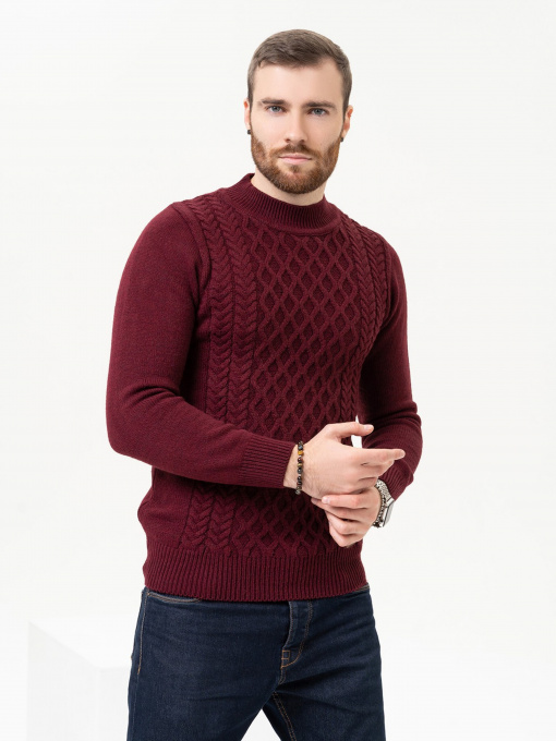 Джемпер ISSA Plus модель GN4-97_burgundy Фото