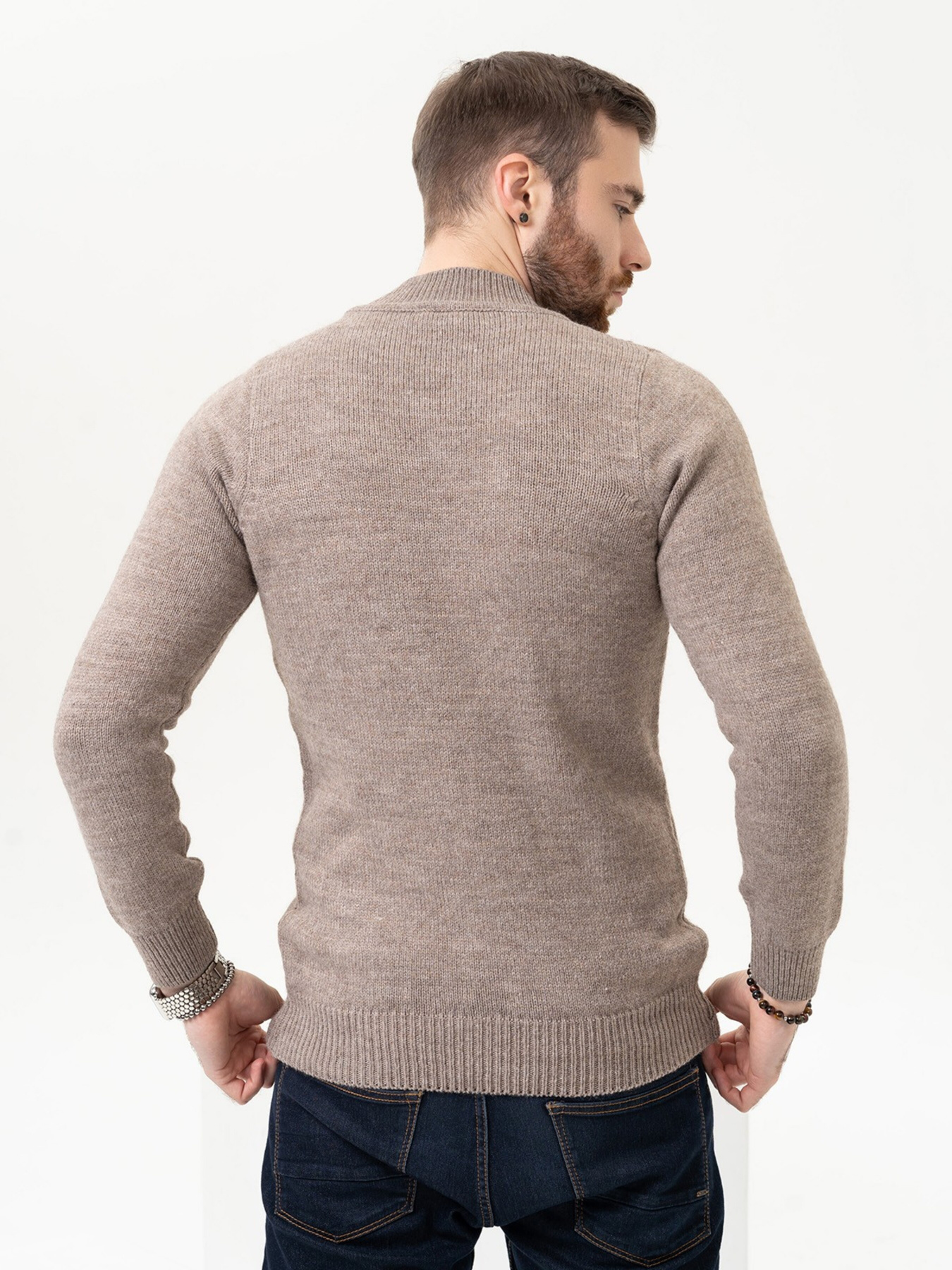 Джемпер ISSA Plus модель GN4-97_brown Фото