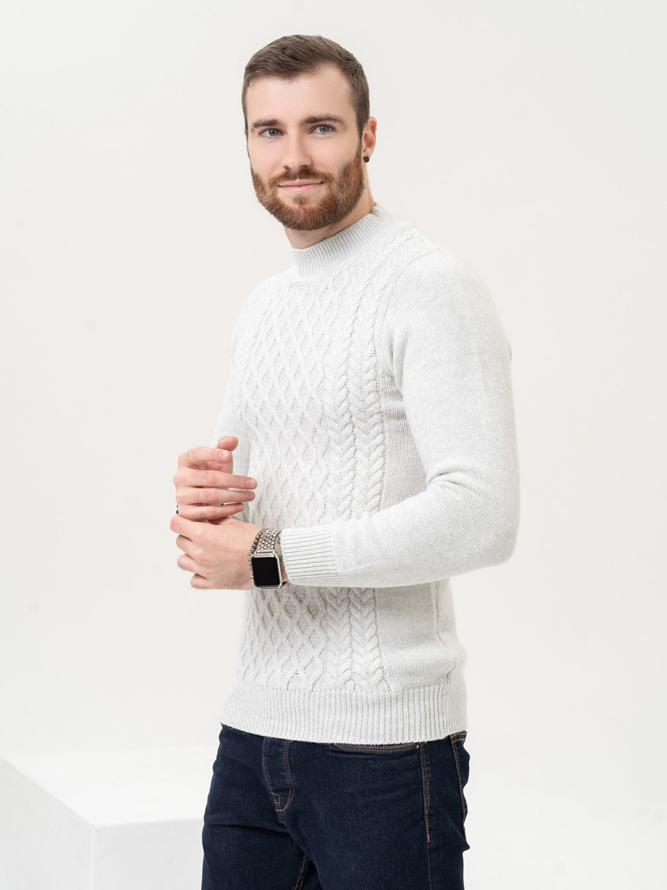 Джемпер ISSA Plus модель GN4-97_lightgray Джемпер ISSA Plus модель GN4-97_lightgray Фото