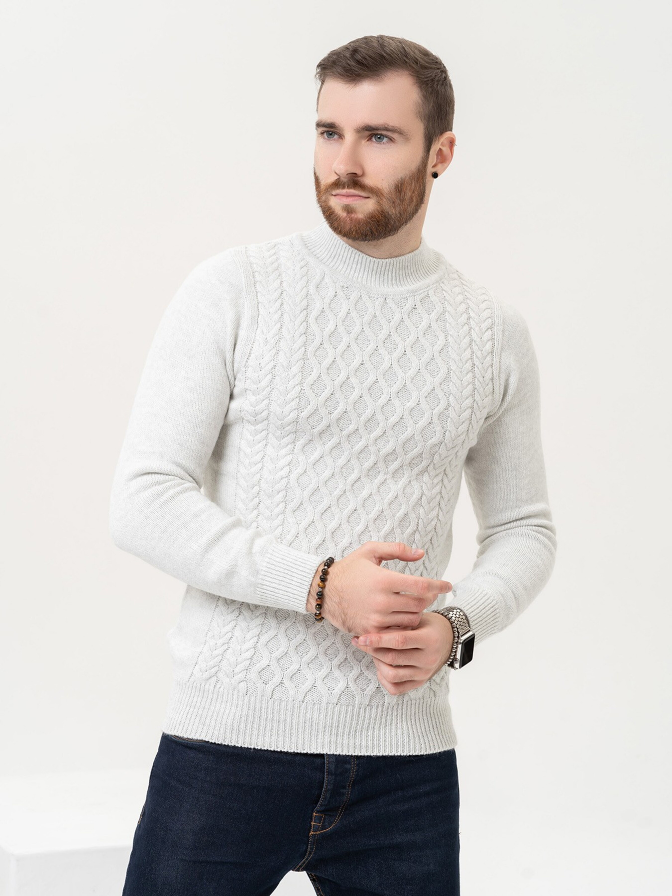 Джемпер ISSA Plus модель GN4-97_lightgray Джемпер ISSA Plus модель GN4-97_lightgray Фото