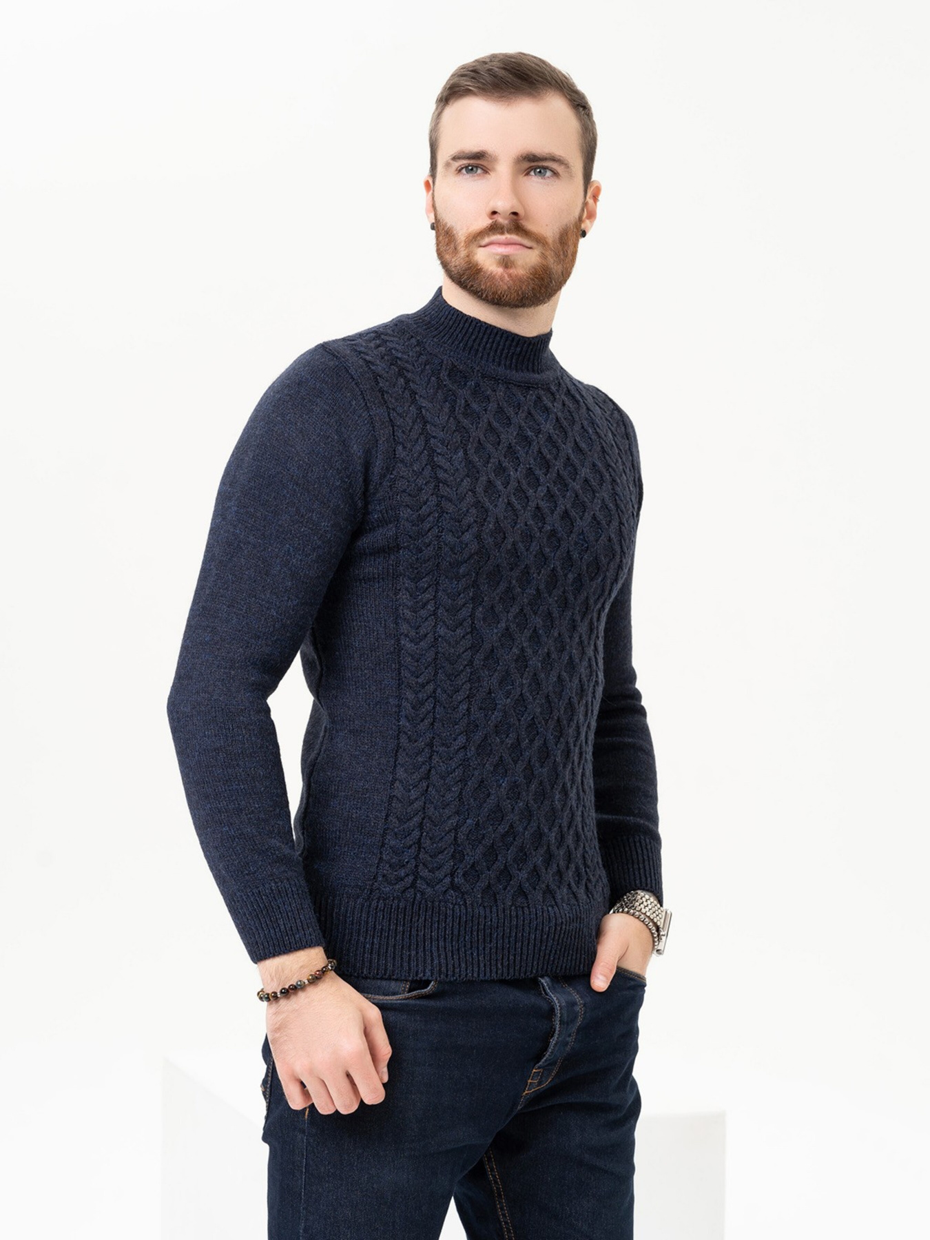 Джемпер ISSA Plus модель GN4-97_darkblue Фото