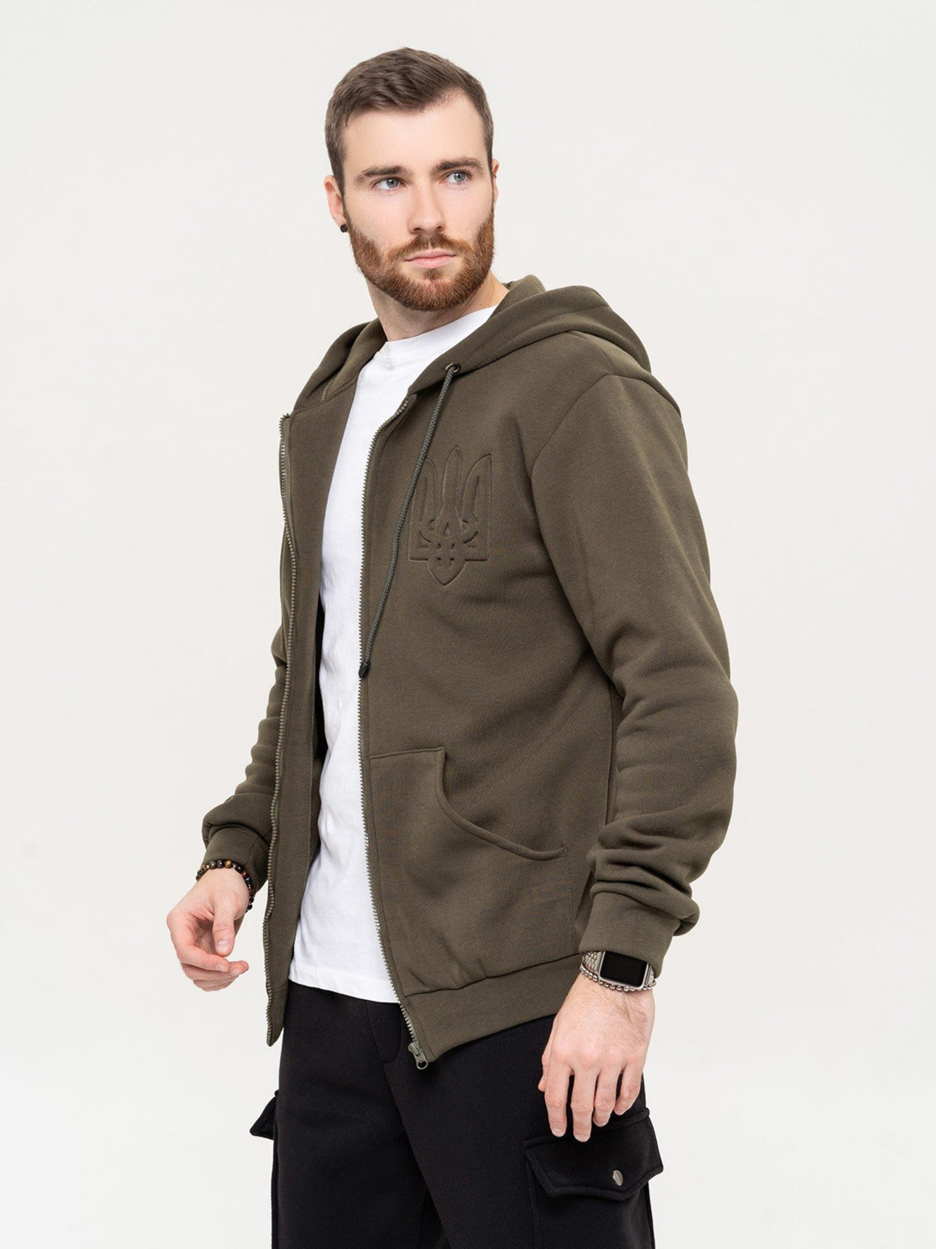 Кофта ISSA Plus модель GN-506_khaki Фото