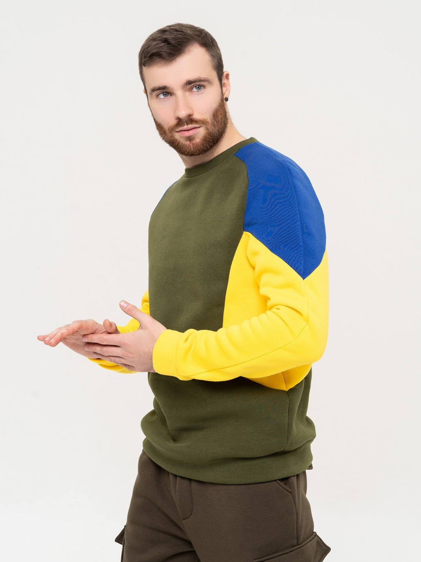 Свитшот ISSA Plus модель GN-509_khaki Фото