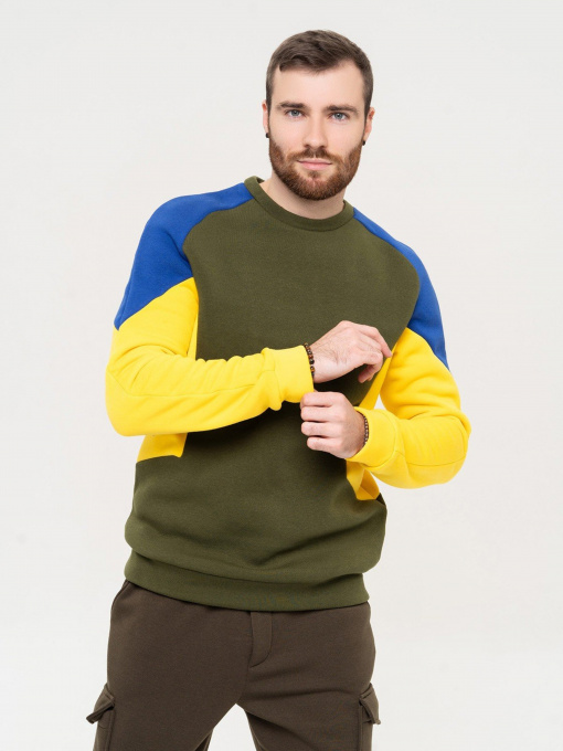 Світшот ISSA Plus модель GN-509_khaki Фото