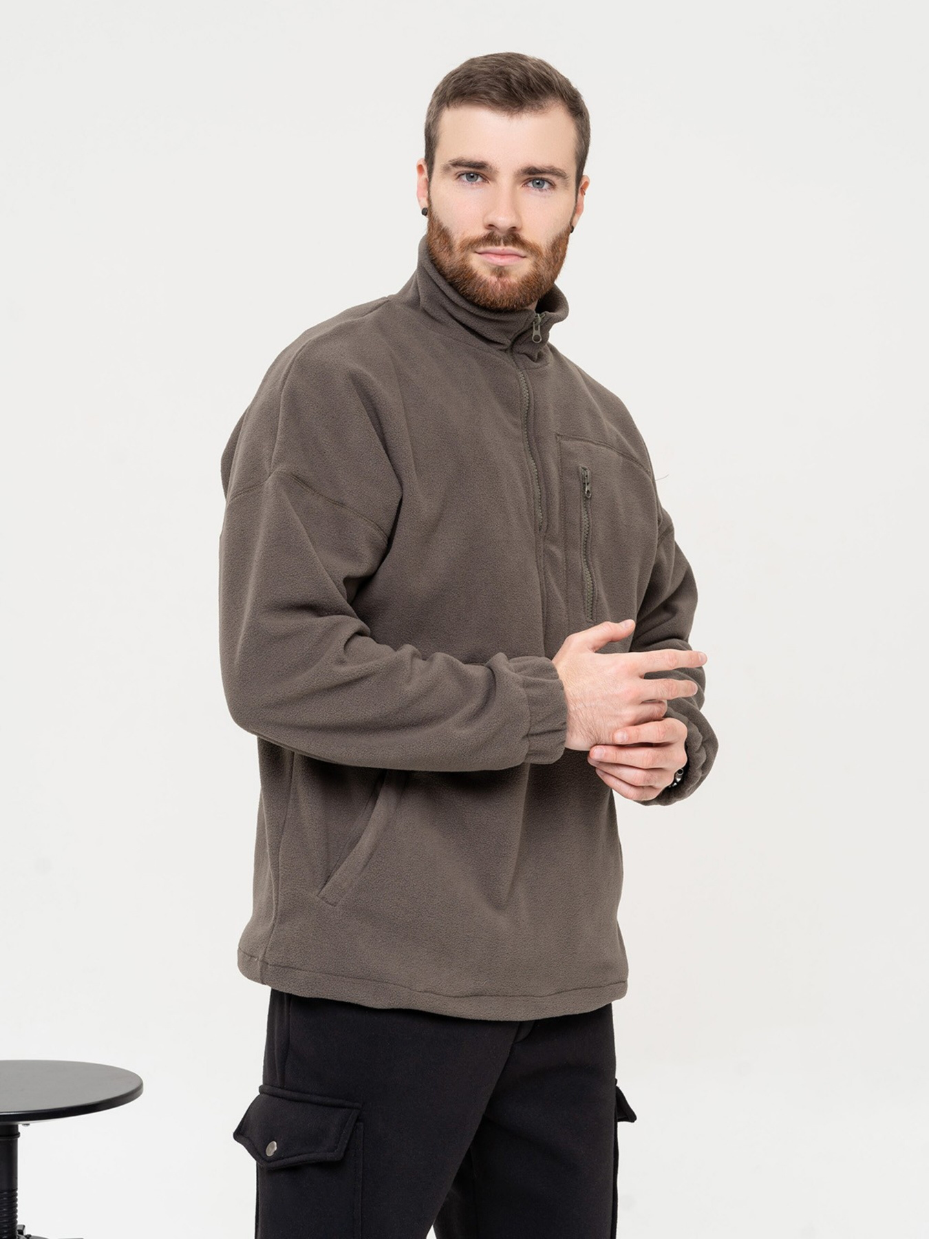 Кофта ISSA Plus модель GN-510_khaki Фото