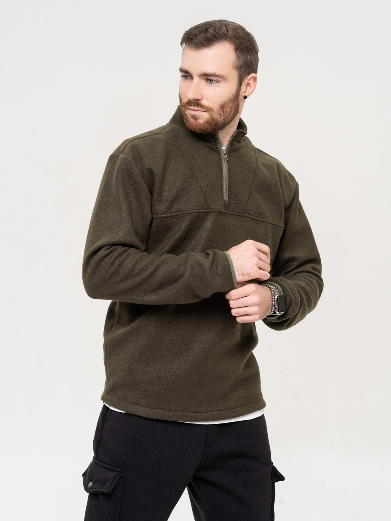 Кофта ISSA Plus модель GN-513_khaki Фото