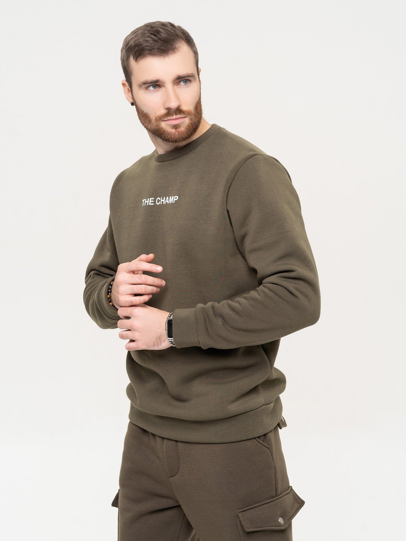 Свитшот ISSA Plus модель GN-514_khaki Фото