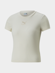 Футболка PUMA Classics Ribbed Slim Tee модель 535689 Фото