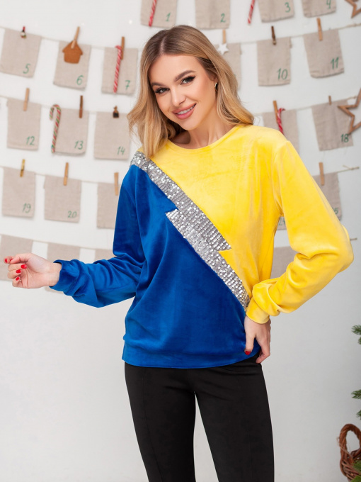 Свитшот ISSA Plus модель 13665_yellowblue Фото