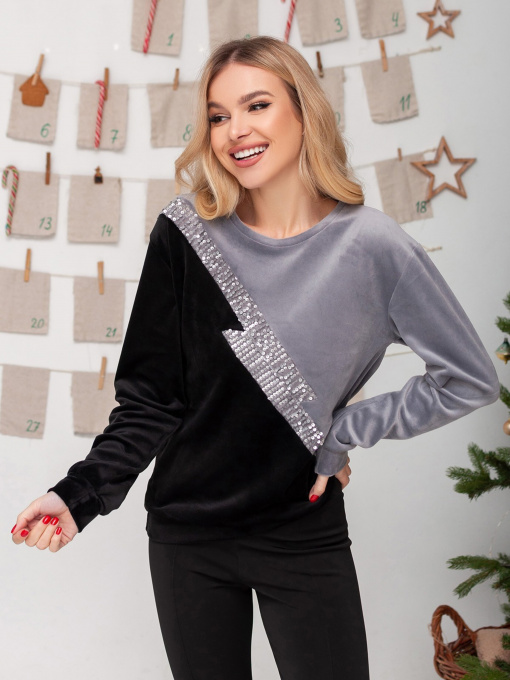 Свитшот ISSA Plus модель 13665_blackgrey Фото