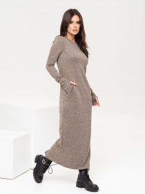 Сукня максі ISSA Plus модель 12105_beige Фото