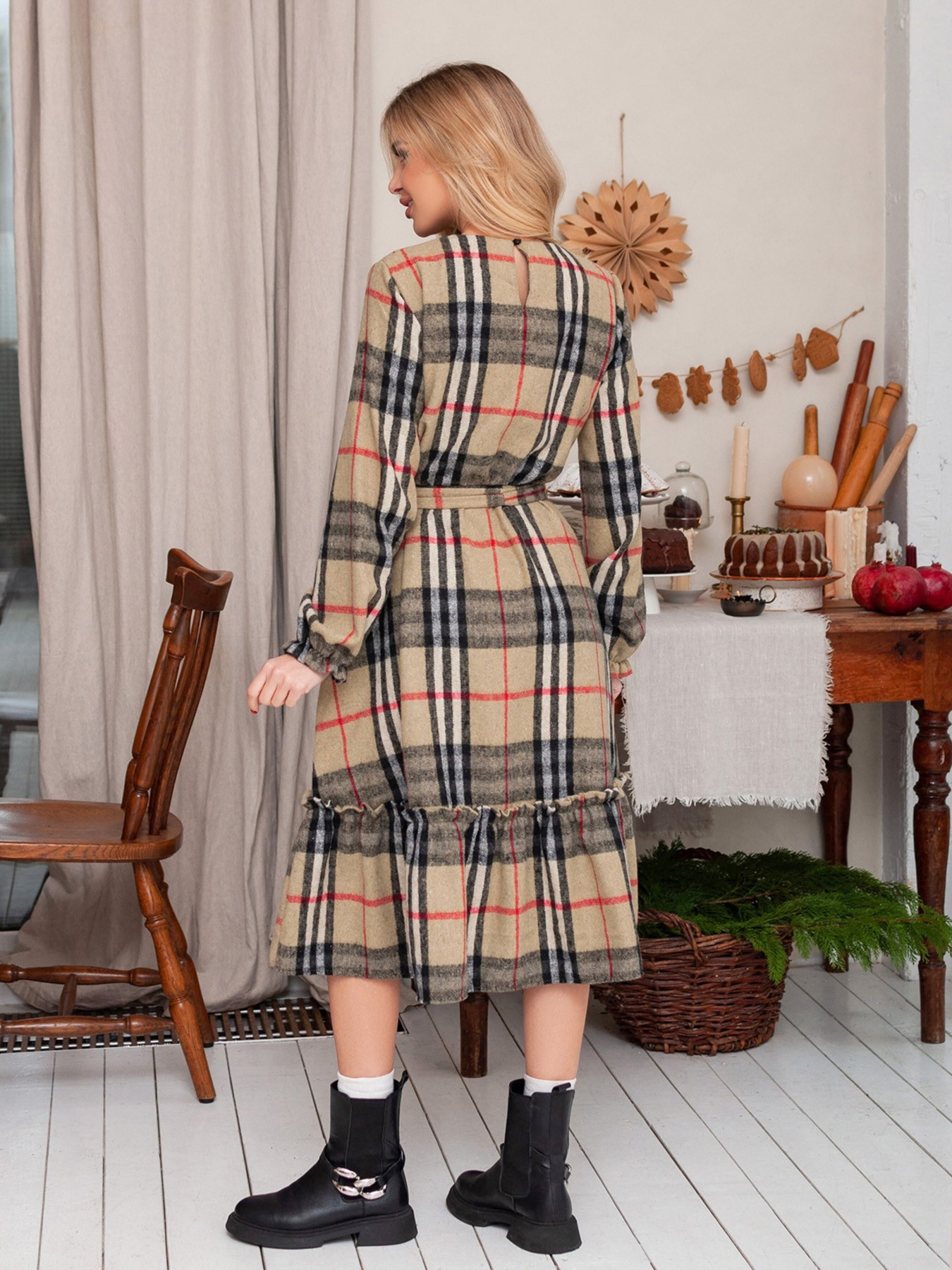 Сукня міді ISSA Plus модель 13672_brown Фото