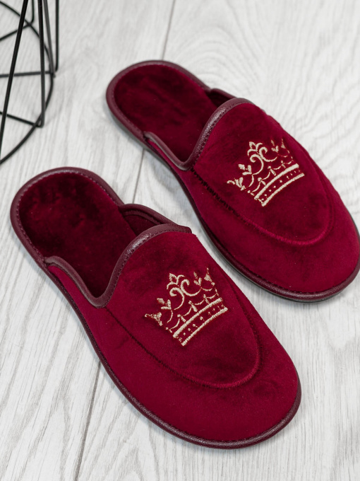 Тапки ISSA Plus модель OB3-18_burgundy Фото