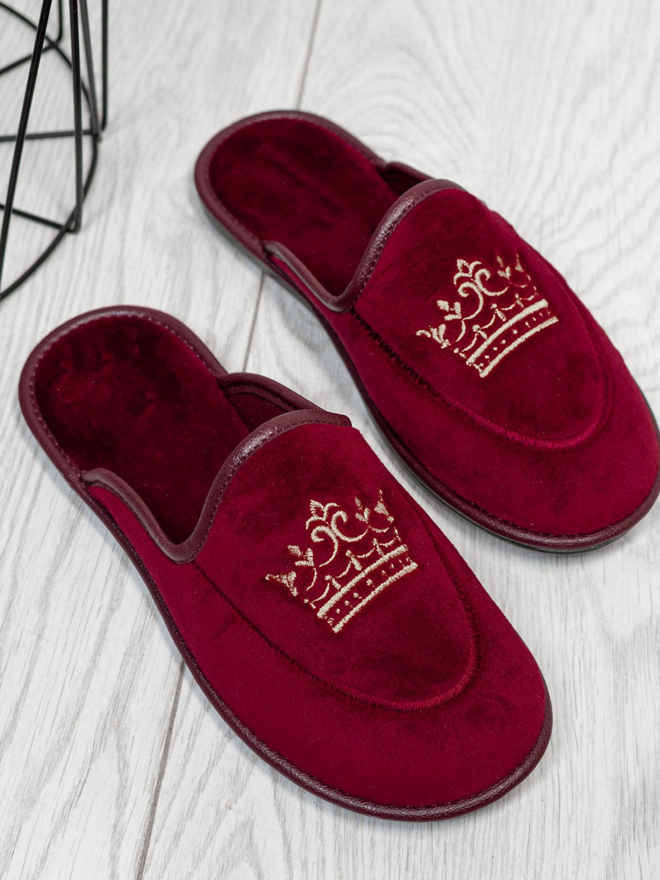 Тапки ISSA Plus модель OB3-18_burgundy Фото