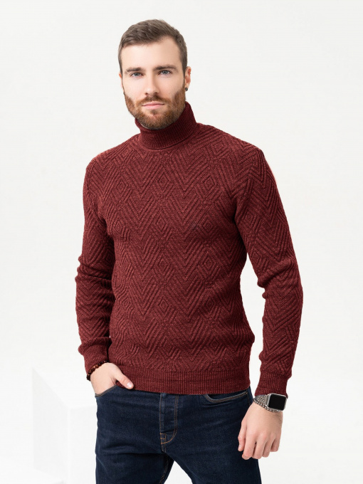 Светр ISSA Plus модель GN4-87_burgundy Фото