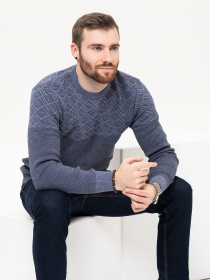 Джемпер ISSA Plus модель GN4-88_blue Фото