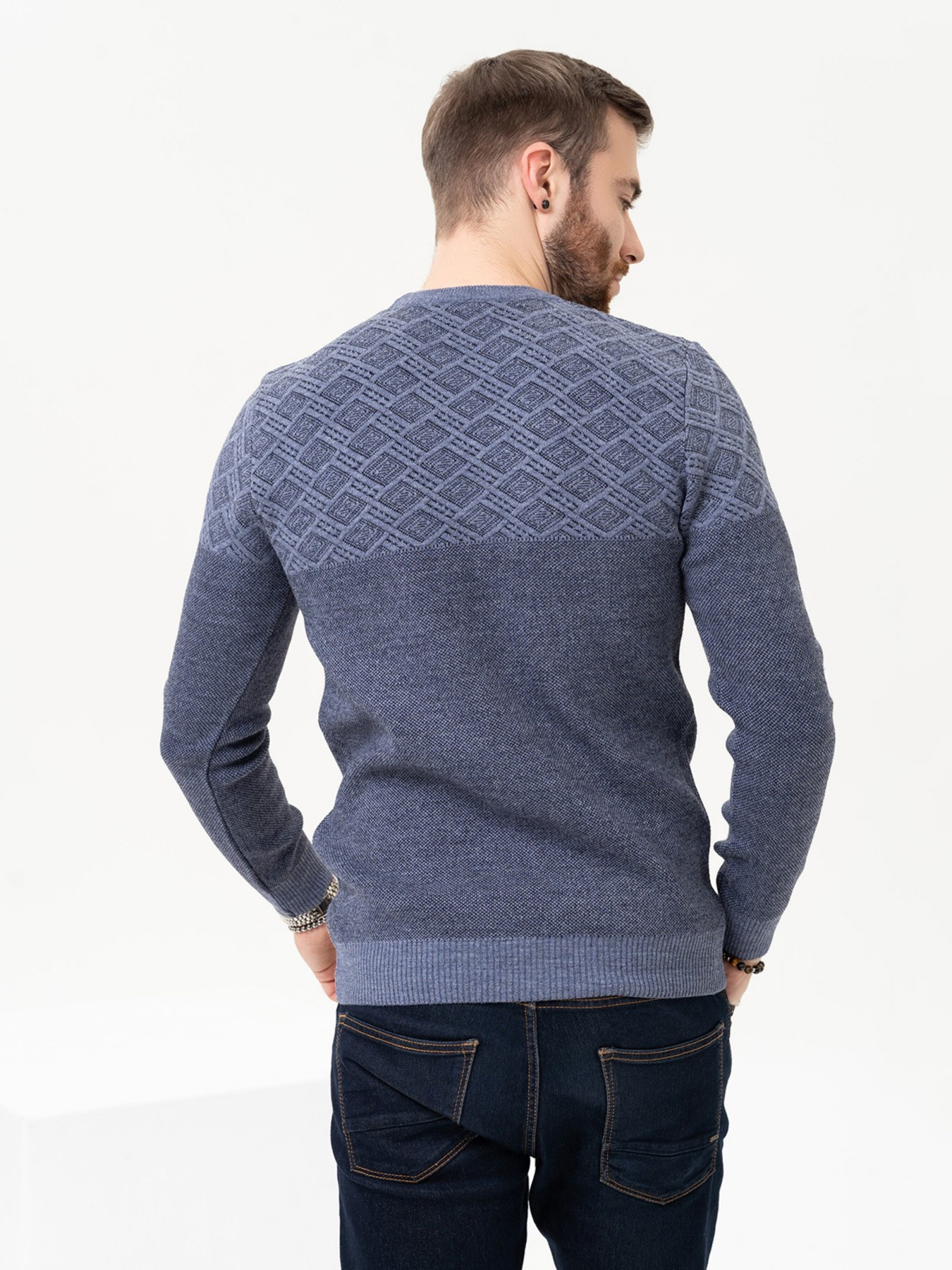 Джемпер ISSA Plus модель GN4-88_blue Фото