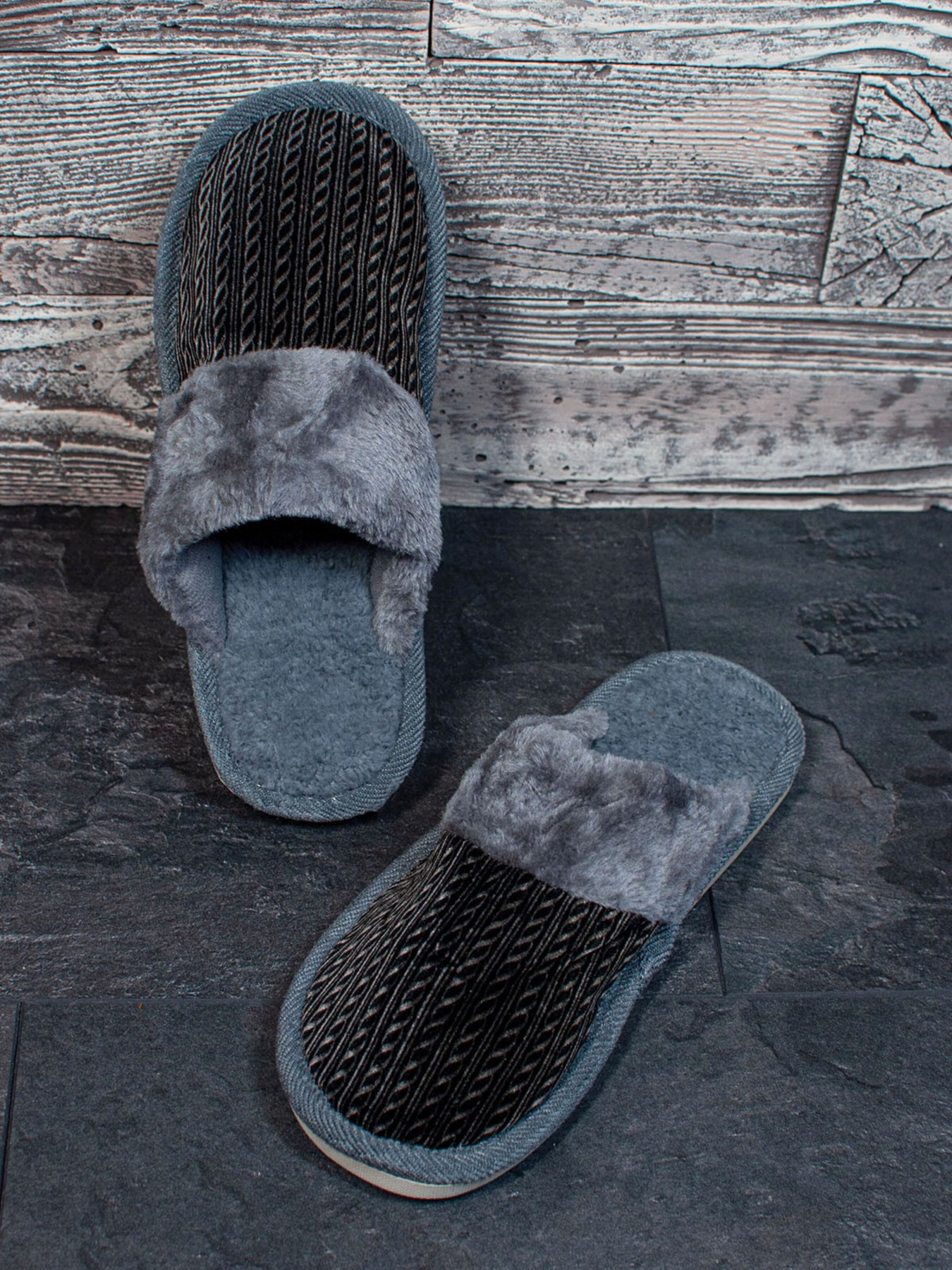 Тапки ISSA Plus модель GOB3-26_grey Тапки ISSA Plus модель GOB3-26_grey Фото