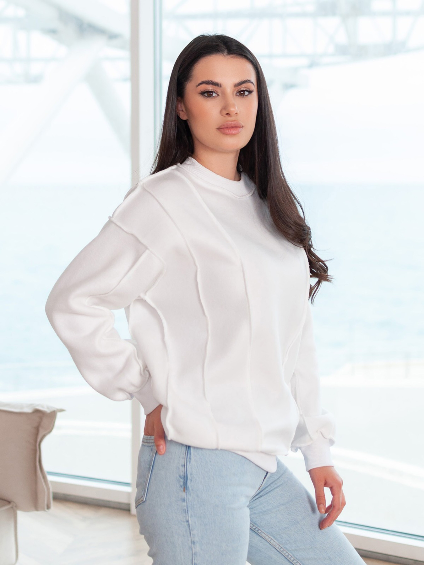 Світшот ISSA Plus модель 13674_white Фото