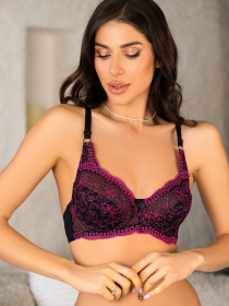 Бюстгальтер ISSA Plus модель BL2-650_blackcrimson Фото