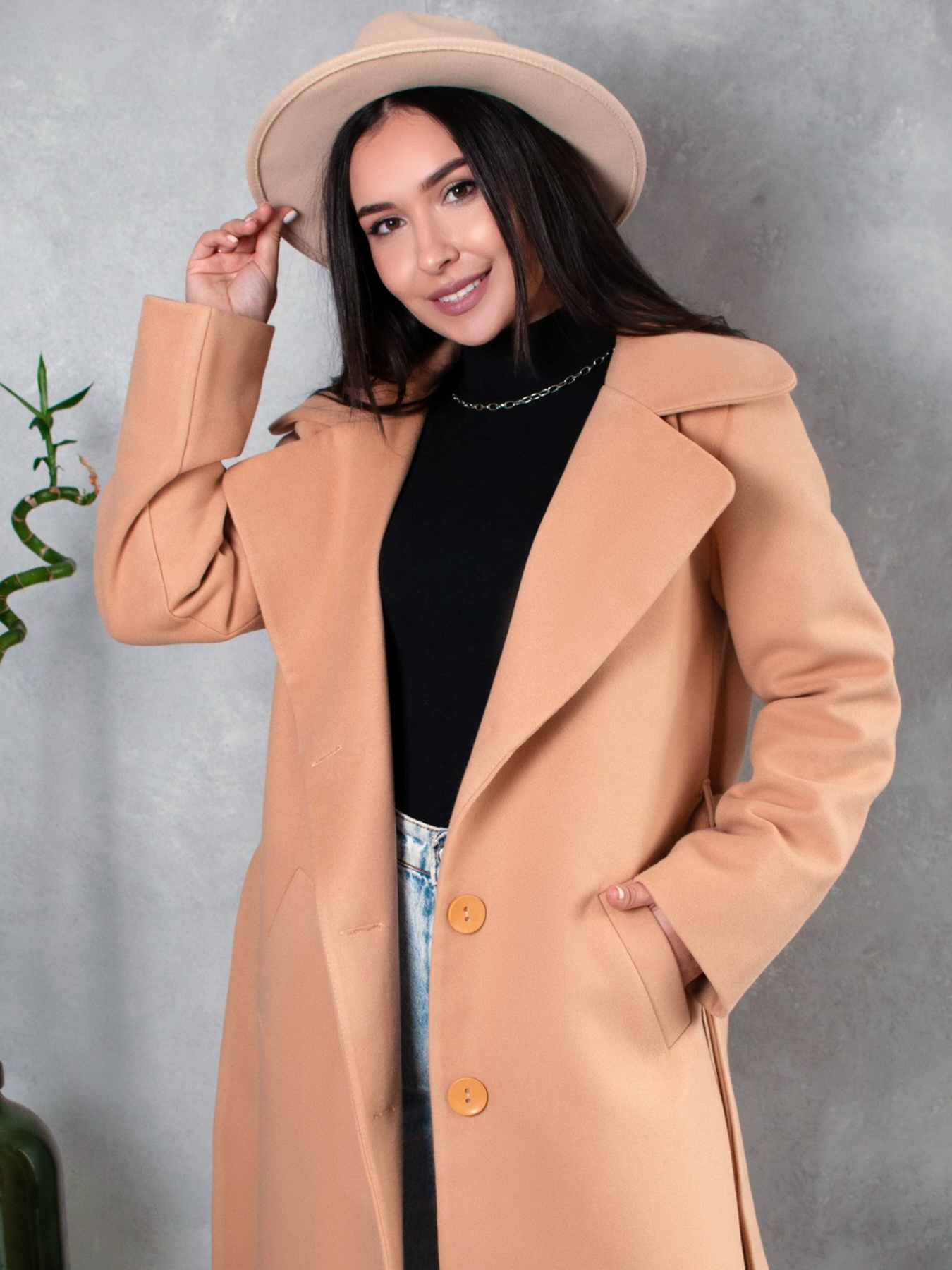 Пальто ISSA Plus модель 13540_beige Фото