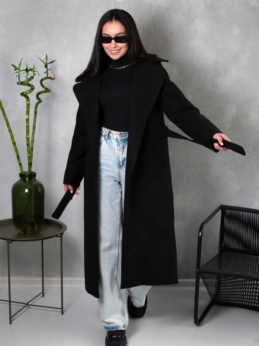 Пальто ISSA Plus модель 13540_black Фото