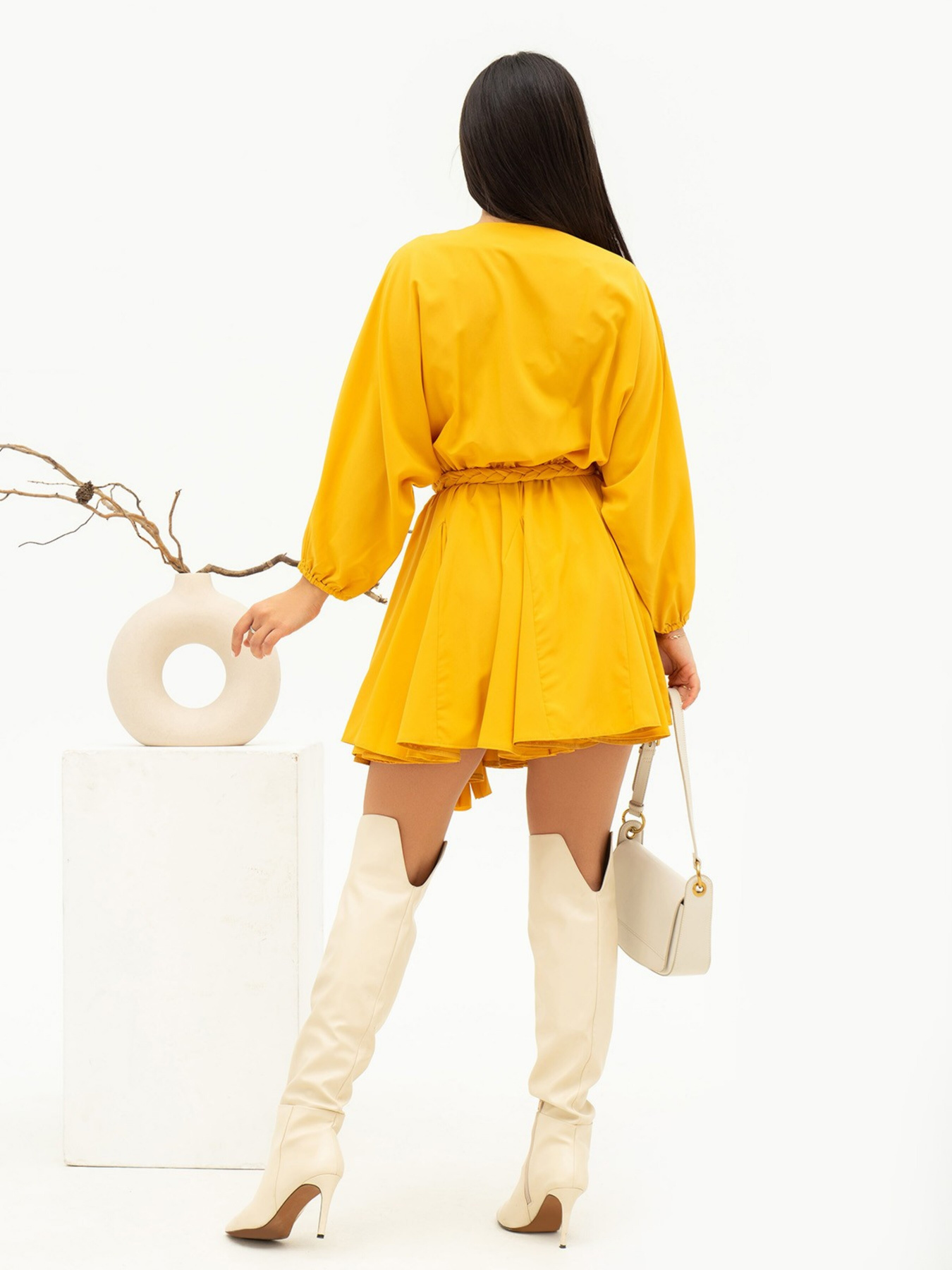 Платье мини ISSA Plus модель 13680_mustard Фото