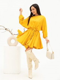 Платье мини ISSA Plus модель 13680_mustard Фото