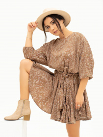 Платье мини ISSA Plus модель 13681_brown Фото