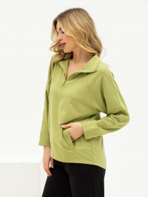 Кофта ISSA Plus модель 13683_olive Фото
