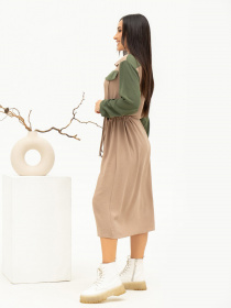 Платье миди ISSA Plus модель 13701_beige Фото