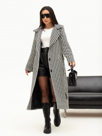 Пальто ISSA Plus модель 13707_blackwhite Фото