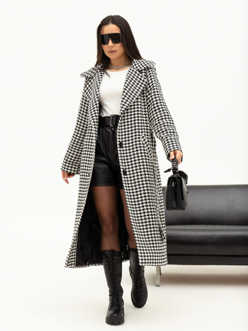Пальто ISSA Plus модель 13707_blackwhite Фото