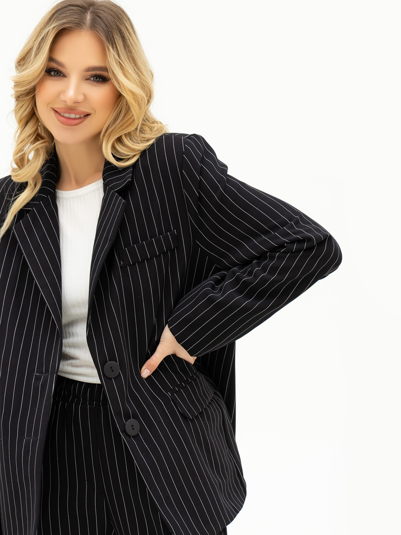 Деловой костюм ISSA Plus модель 13708_black Фото