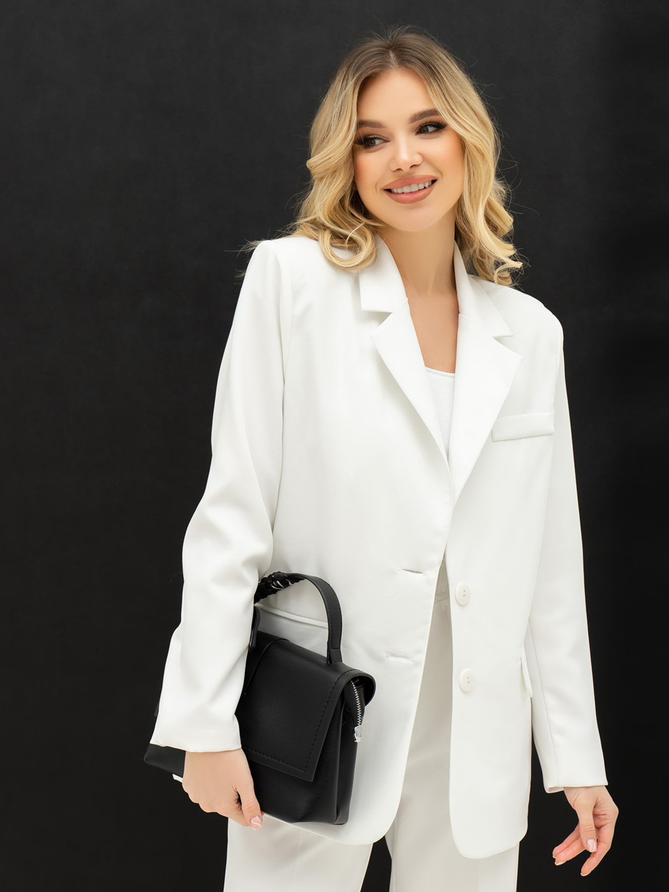 Деловой костюм ISSA Plus модель 13709_milky Фото