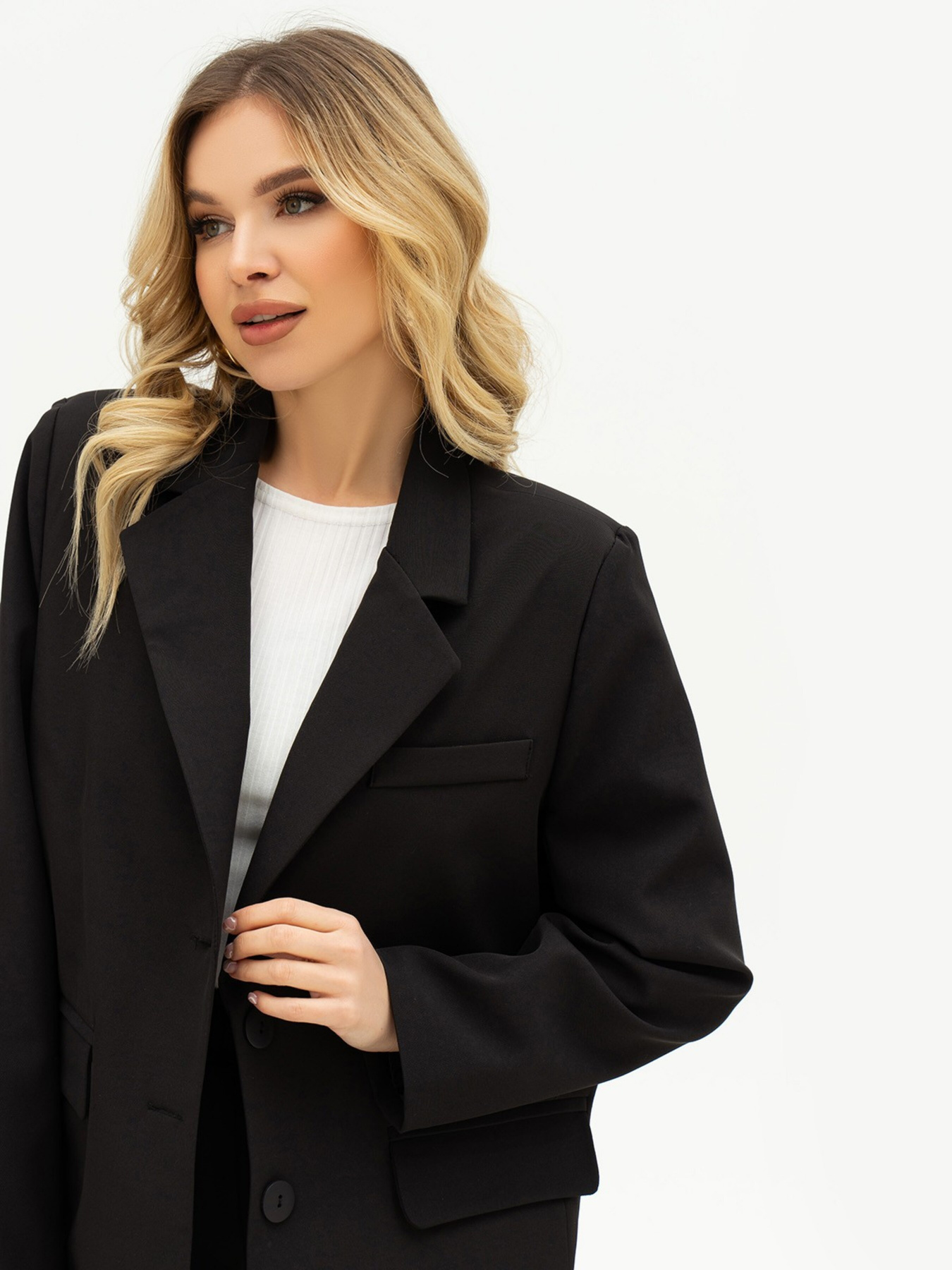 Діловий костюм ISSA Plus модель 13709_black Фото