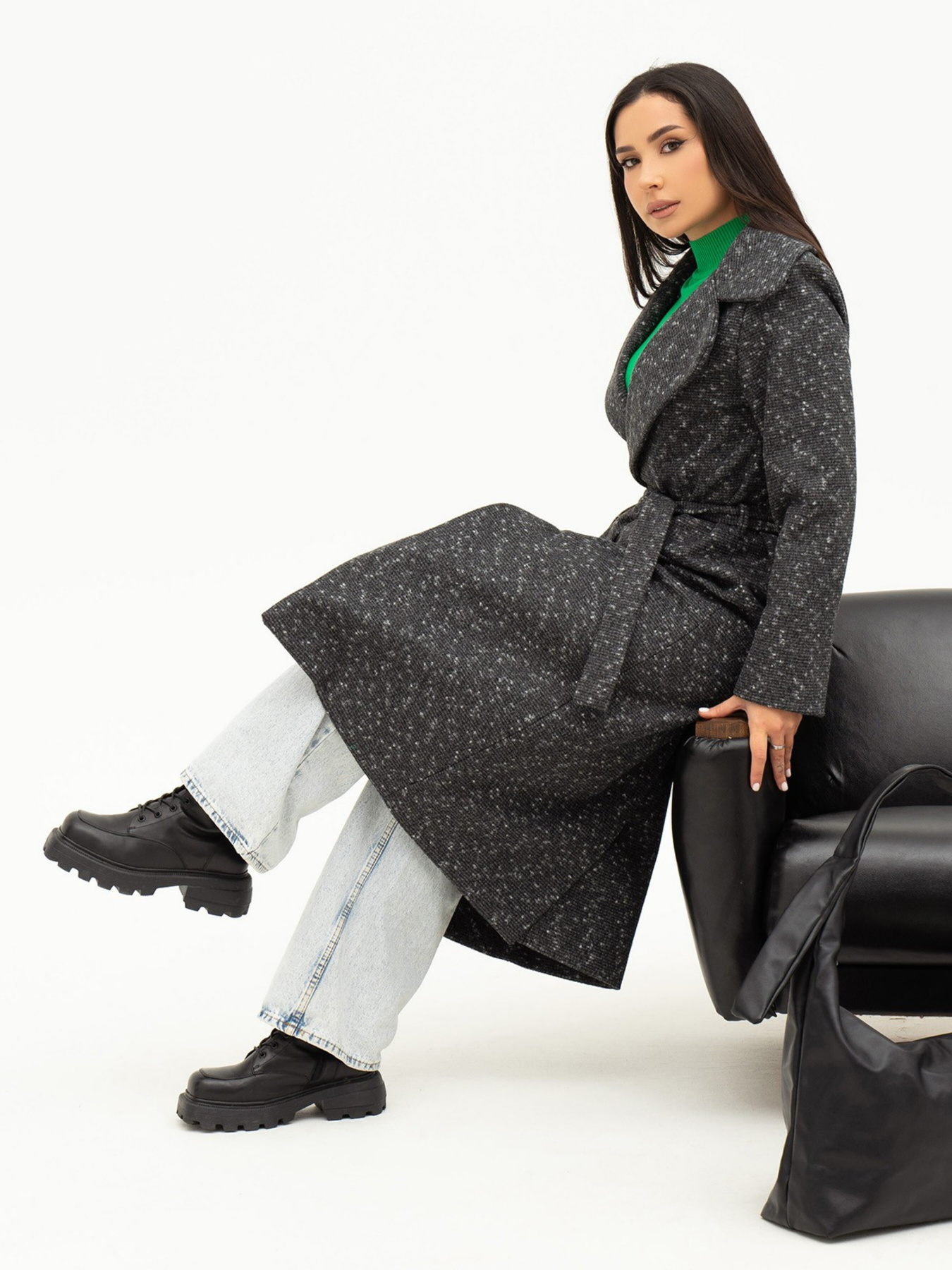 Пальто ISSA Plus модель 13710_multicolor Пальто ISSA Plus модель 13710_multicolor Фото