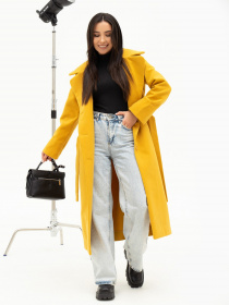 Пальто ISSA Plus модель 13711_mustard Фото