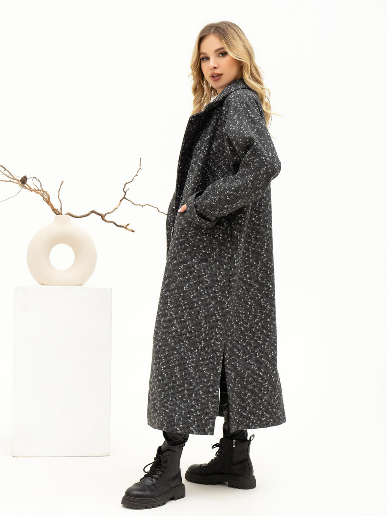 Пальто ISSA Plus модель 13712_multicolor Пальто ISSA Plus модель 13712_multicolor Фото