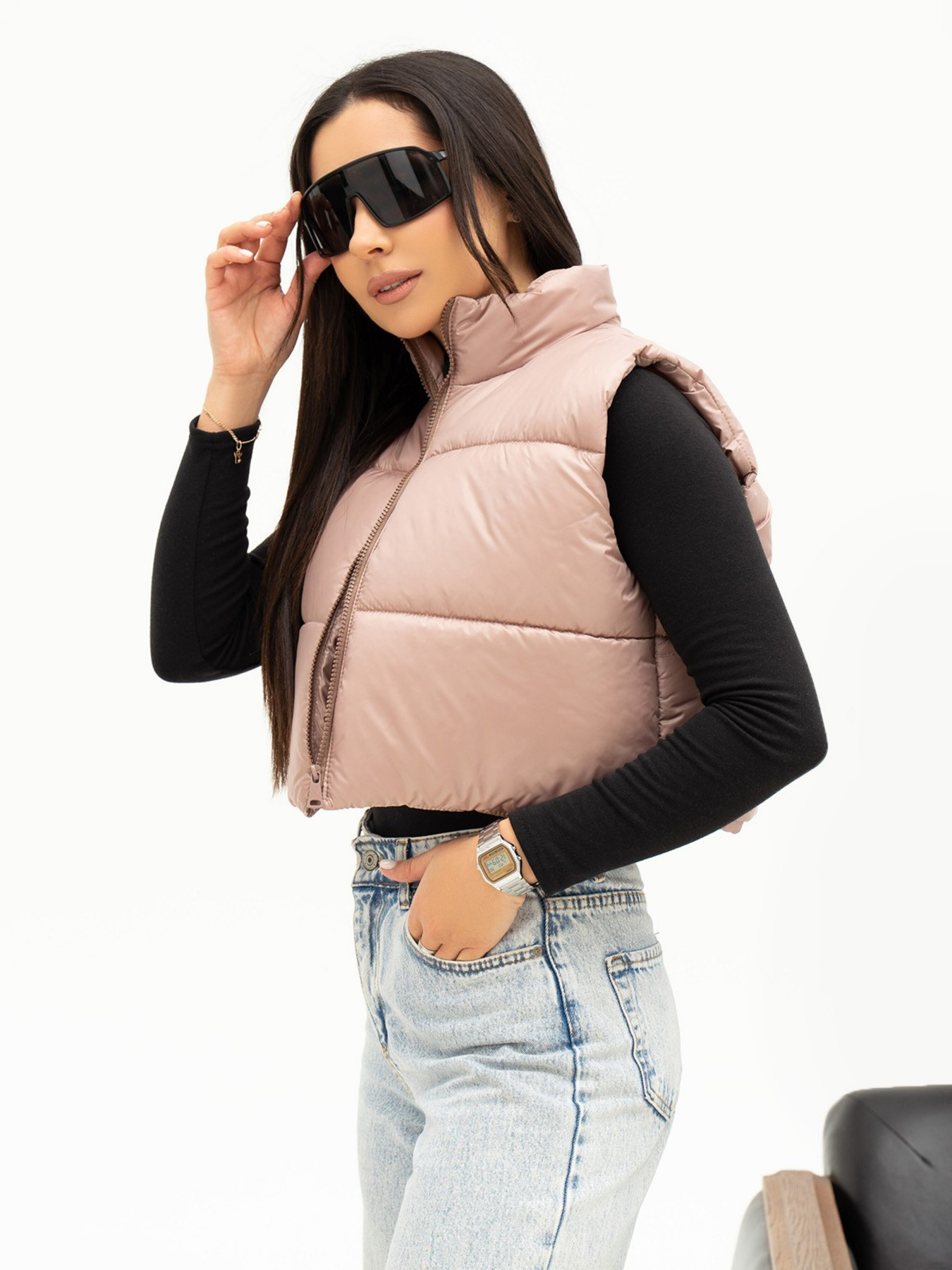 Утеплений жилет ISSA Plus модель SA-441_beige Утеплений жилет ISSA Plus модель SA-441_beige Фото